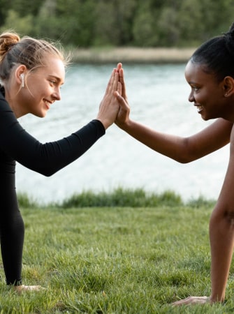 Women working-out outdoors